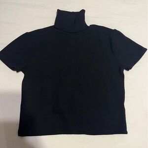 Zara Black Turtleneck Top - Cropped
